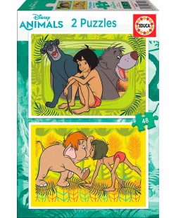 Puzzle Educa din 2 x 48 piese - Mowgli