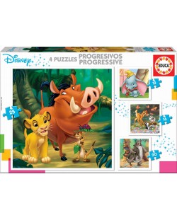 Puzzle Educa 4 in 1 - Disney Animals