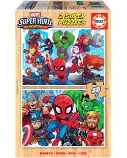 Puzzle Educa din 2 x 25 piese -Super Hero Adventures