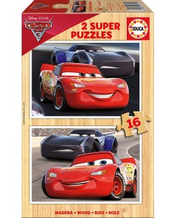 Puzzle Educa din 2 x 16 piese - Cars 3, McQueen si Jackson Storm