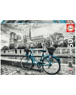 Puzzle Educa din 500 de piese - Cu bicicleta in apropiere de Notre Dame