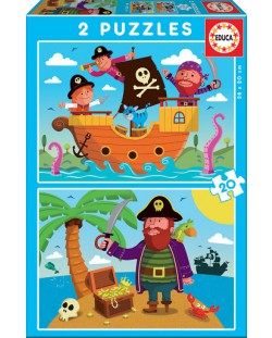 Puzzle Educa din 2 x 20 piese -Pirates