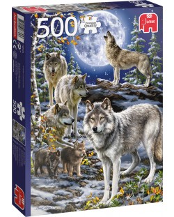 Puzzle Jumbo de 500 piese - Wolf Pack in Winter