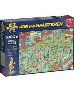 Puzzle Jumbo de 1000 piese - Fotbal feminin, Jan Van Haasteren
