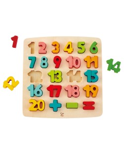 Puzzle din lemn Hape - Numere cu suport