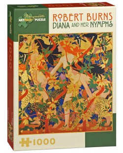Puzzle Pomegranate de 1000 piese - Diana si nimfele ei, Robert Burns