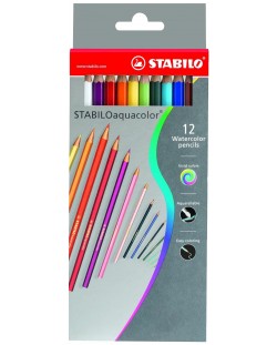Creioane acuarela Stabilo Aquacolor – 12 culori
