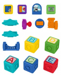 Jucărie activă Baby Einstein - Cuburi, Bridge & Learn, 15 piese