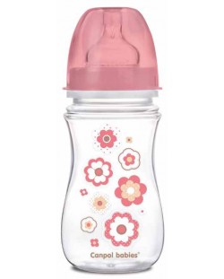 Biberon anticolici Canpol - Newborn Baby, 240 ml, roz