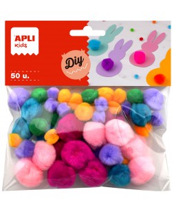 Pompoane pufoase  colorate APLI - 50 de bucati