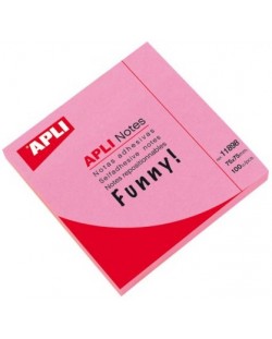 Notite autoadezive APLI - Roz neon, 75 x 75 mm, 100 bucati