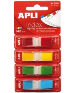 Notite index APLI - 4 culori pastelate, 12 х 45 mm, 140 bucati