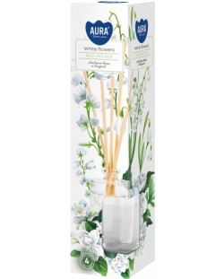 Bețișoare aromatice Bispol Aura - White Flowers, 45 ml