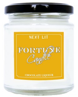 Lumanare parfumata cu mesaj Next Lit Fortune Candle - Lichior de ciocolata, in engleza