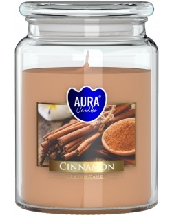Lumânare parfumată Bispol Aura - Scorțișoară, 500 g