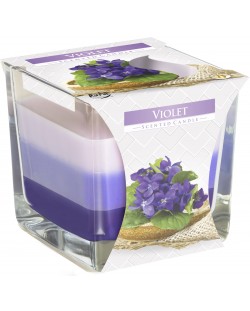 Lumânare parfumată Bispol Aura - Violet, 170 g