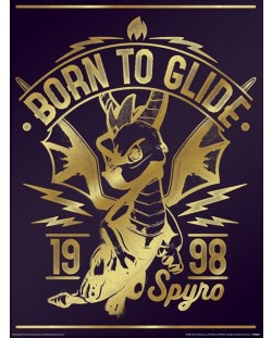Tablou Art Print Pyramid Games: Spyro - Gold Born To Glide	
