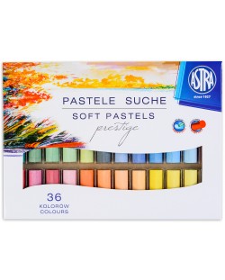 Pasteluri uscate Astra - Prestige, 36 culori, cu forma rotunda