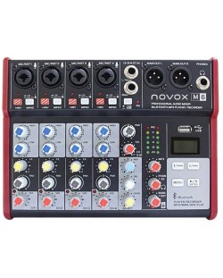 Mixer audio Novox - M6 MKII, negru/roșu