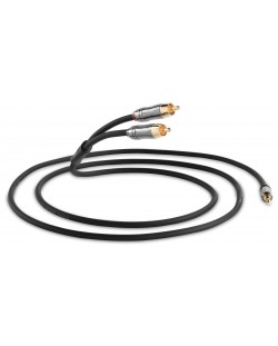 Cablu audio QED - Performance J2P, 2x RCA/3,5 mm M/M, 1,5 m, negru