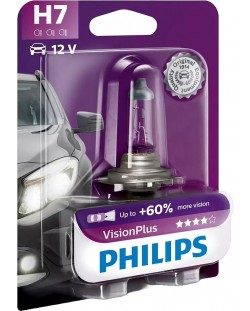 Bec auto  Philips - H7, Vision plus +60% more light, 12V, 55W, PX26d