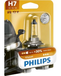 Bec auto  Philips - H7, Vision +30% more light, 12V, 55W, PX26d