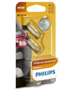 Becuri auto Philips - 12V, W5W, W2.1X9.5d, 2 buc.