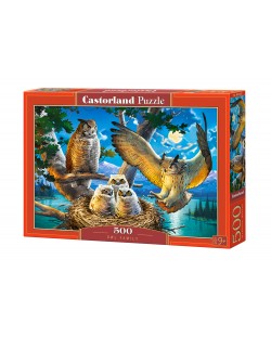 Puzzle Castorland de 500 piese - Familia bufnite