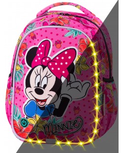 Ghiozdan scolar cu iluminare LED Cool Pack Joy S - Minnie Mouse Tropical