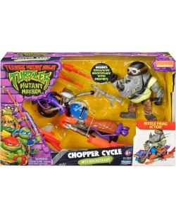 Figura de acțiune de bază TMNT Mutant Mayhem - Țestoasa Ninja Haos total , Chopper Cycle