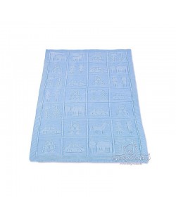 Pătură tricotată Baby Matex - Albastru