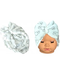 Căciulița pentru bebeluși tip turban NewWorld - Iepuraș alb