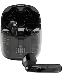 Casti wireless cu microfon JBL - T225 Ghost, TWS, negre