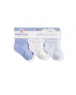 Șosete scurte pentru bebeluși KikkaBoo Solid - Bumbac, 6-12 luni, albastru