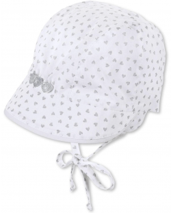 Pălărie pentru bebeluși Sterntaler - la inimi gri, 35 cm, 1-2 luni