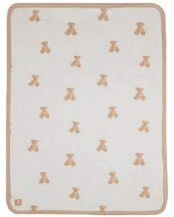 Jollein Pătură de pluș pentru copii - Ursuleț de pluș, 75 x 100 cm