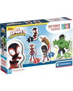 Puzzle pentru copii  Clementoni 4 в 1 - Spidey și prietenii săi minunați