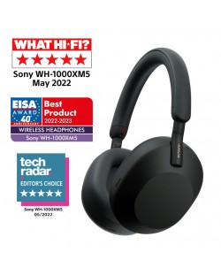 Căști wireless Sony - WH-1000XM5, Hard Case, ANC, negre | Ozone.ro
