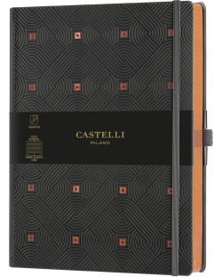 Бележник Castelli Copper & Gold - Maya Copper, 19 x 25 cm, linii