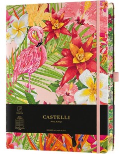 Бележник Castelli Eden - Flamingo, 19 x 25 cm, linii