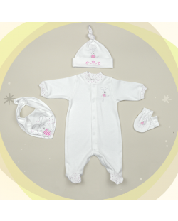 Copleu pentru bebelusi For Babies - Iepuras, 4 piese, 0-1 luni