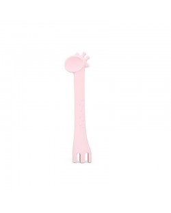 Lingurita din silicon Kikka Boo - Giraffe, roz