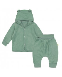 Set de 2 piese pentru copii Bio Baby - 68 cm, 4-6 luni, verde frotte