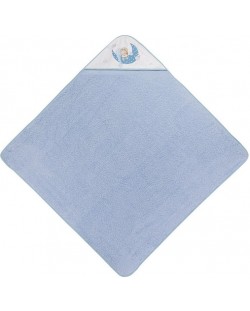 Interbaby Baby Towel - Bear Sleeping Blue, 100 x 100 cm
