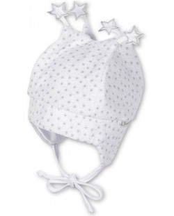 Pălărie pentru bebeluși Sterntaler - Cu stele, 41 cm, 4-5 luni, albă