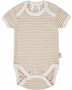 Body cu mânecă scurtă pentru bebeluși Bio Baby - Bumbac organic, 62 cm, 3-4 luni, în dungi