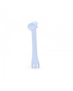 Lingurita din silicon Kikka Boo - Giraffe, albastra