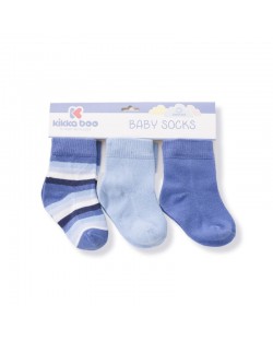 Șosete pentru bebeluși KikkaBoo Stripes - Bumbac, 1-2 ani, albastru deschis