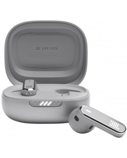 Căști wireless JBL - Live Flex, TWS, ANC, argintii