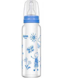 Biberon din sticla termorezistenta стъкло Wee Baby Classic, 240 ml, синьо